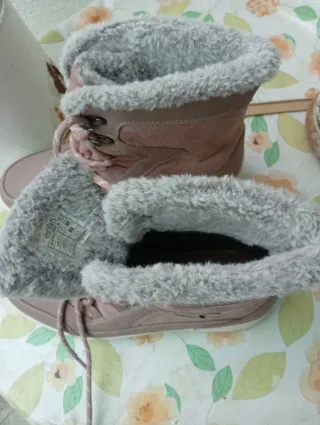 Botas rosas de invierno con forro