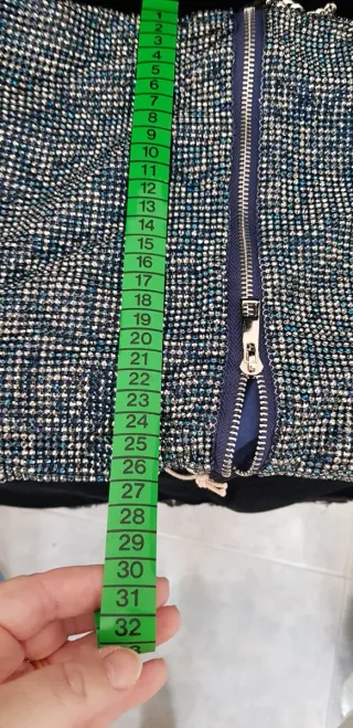 Bolso Clutch Menbur Azul y Plateado