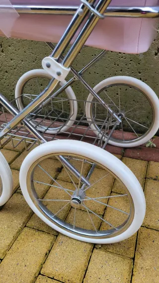 Cochecito Bebelux rosa, manillar 90 cm