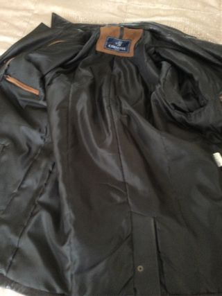 Cortefiel Chaquetón Cuero Marrón Talla M