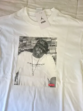Camiseta Supreme Jordan Biggie Blanca