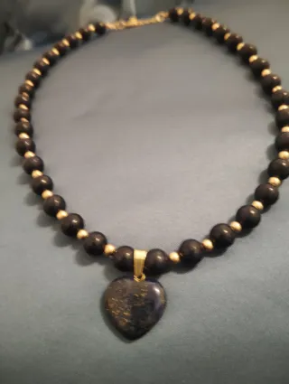 Collar Corazón Lapislázuli y Chapado Oro
