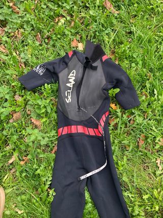 Traje de surf Seland negro y rojo