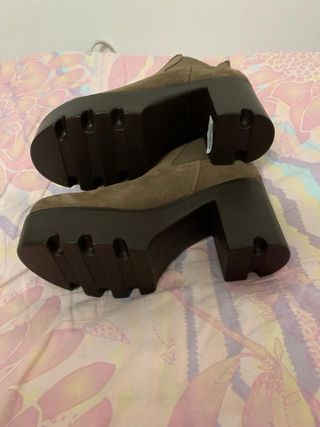 Botines Claudia Tacon Plataforma Verde Militar