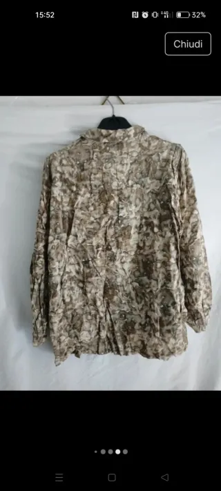 Camicia donna fantasia beige e marrone