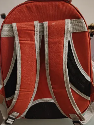Transportin mochila rojo para mascota pequeña