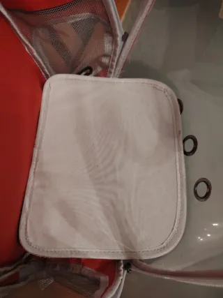 Transportin mochila rojo para mascota pequeña