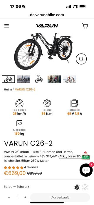 Bicicleta Eléctrica VARUN 26