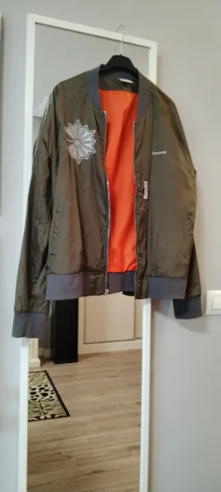 Chaqueta Bomber Reebok Verde Naranja