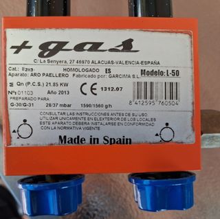 Paellero Garcima +GAS. Gas Natural, 50 cm