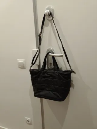 Bolso de tela negro mujer