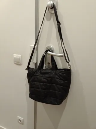 Bolso de tela negro mujer