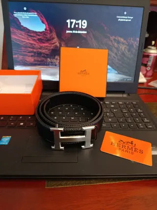 Cinturón Hermes Negro Hebilla H