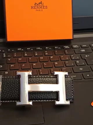 Cinturón Hermes Negro Hebilla H