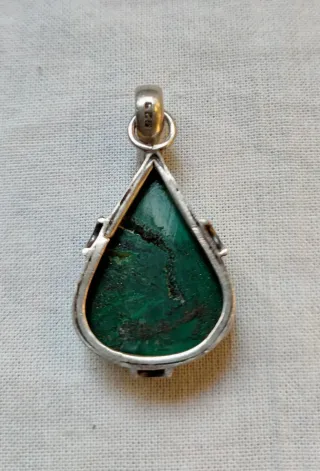 COLGANTE DE MALAQUITA EN PLATA DE LEY