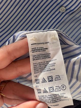 Camisa Tommy Hilfiger Rayas Azul Talla S