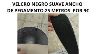 Velcro Negro Adhesivo 25m