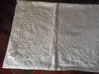 Sábana y funda almohada bordada para cama de 135