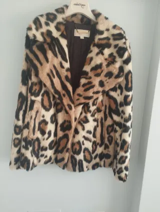Chaquetón Piel Sintético Michael Kors Animal Print