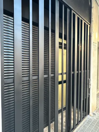 Reja de seguridad metálica moderna para entrada