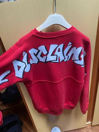 Felpa girocollo Disclaimer rossa