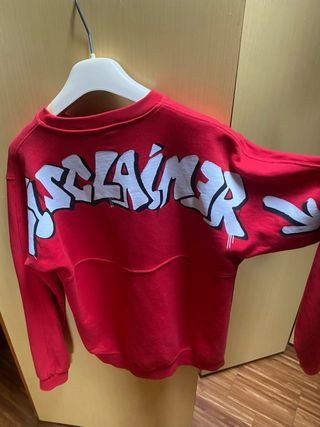 Felpa girocollo Disclaimer rossa