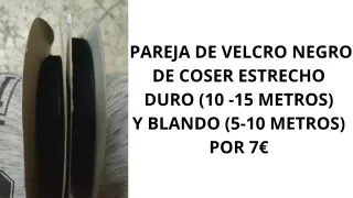 Pareja Velcro Negro Coser Estrecho Duro y Blando 7