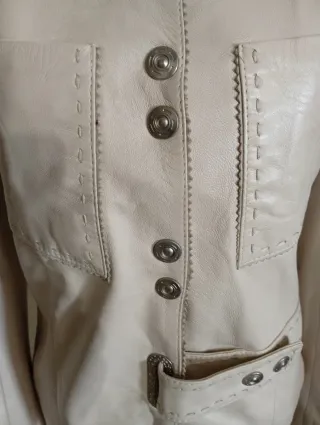 Blazer vera pelle beige taglia S