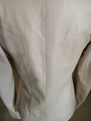 Blazer vera pelle beige taglia S