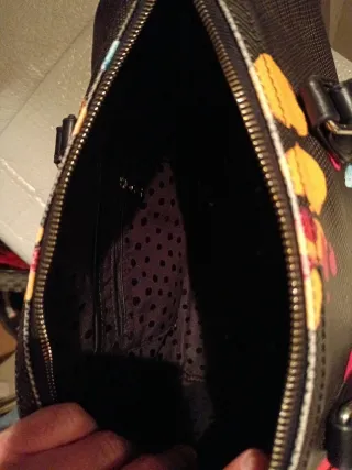 Bolso Desigual Negro Multicolor Flores