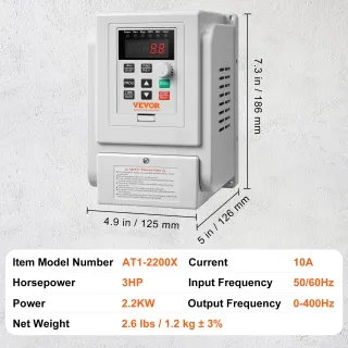 Inverter Azionamento a Frequenza Variabile 2,2kW