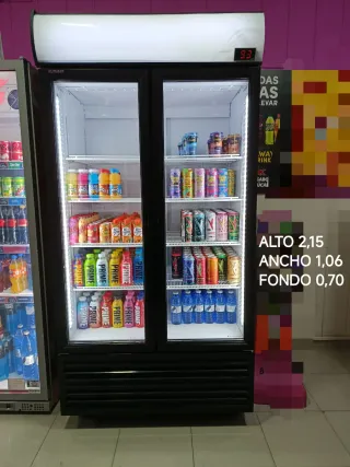 Nevera expositora doble
