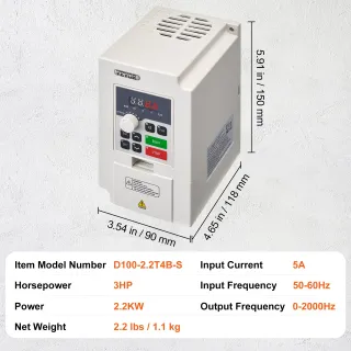 Azionamento a Frequenza Variabile VFD 3HP 2,2KW 5A
