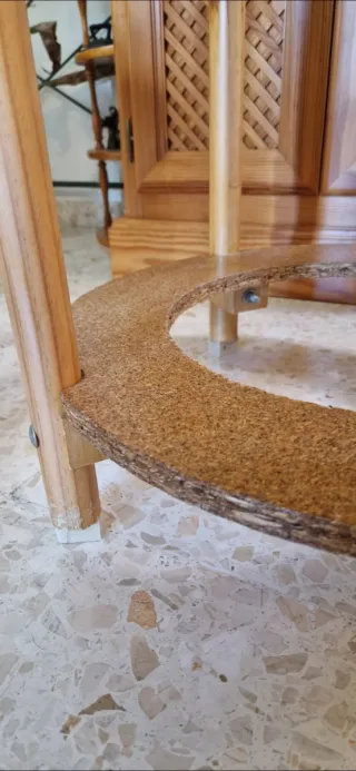 Mesa camilla redonda con cristal y mantel