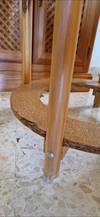 Mesa camilla redonda con cristal y mantel