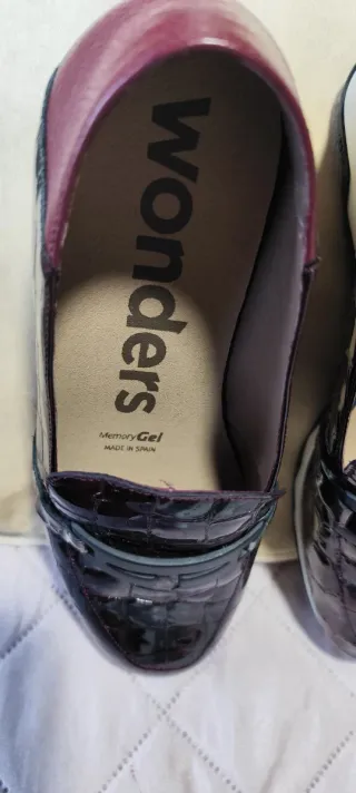 Mocasines Wonders Mujer Rojo Charol