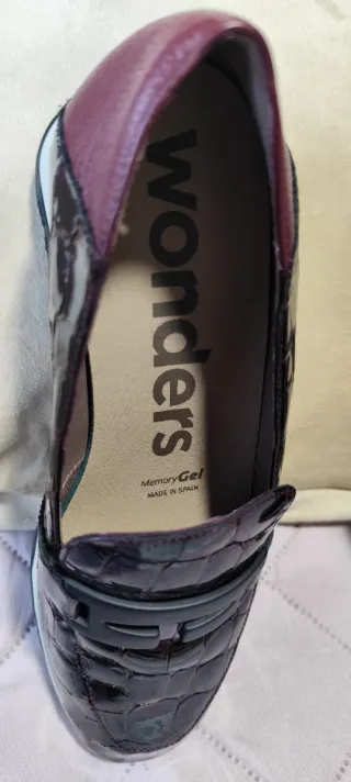 Mocasines Wonders Mujer Rojo Charol
