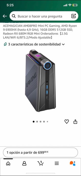 Mini PC Ryzen 9 6900HX Como Nuevo