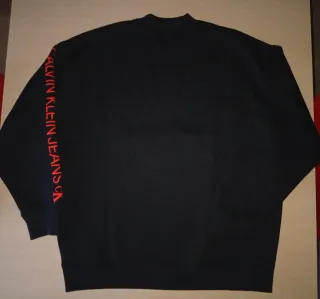 Sudadera Calvin Klein Logo Negro Naranja