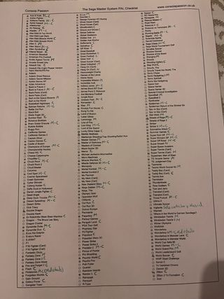 Lote colección Juegos Sega Master System