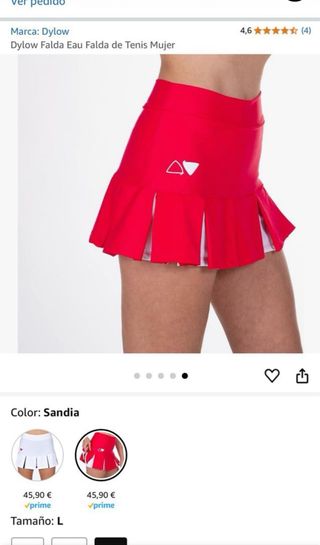 Falda deportiva Dylow fucsia y blanca