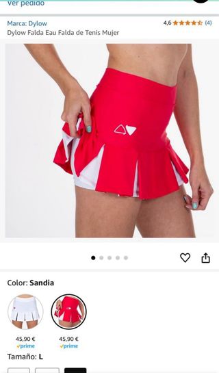 Falda deportiva Dylow fucsia y blanca