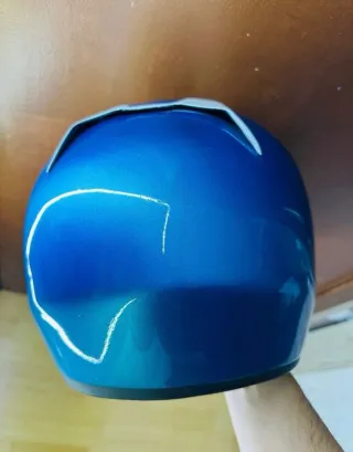 Casco Moto Azul Eléctrico