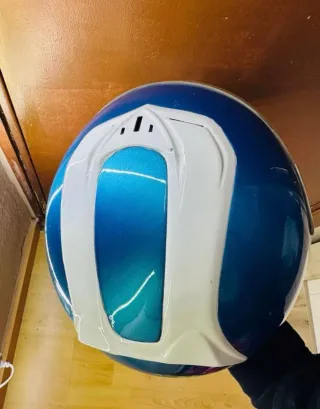Casco Moto Azul Eléctrico