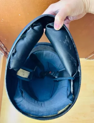 Casco Moto Azul Eléctrico