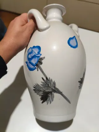 Vaso ceramica decorato blu Lago di Garda