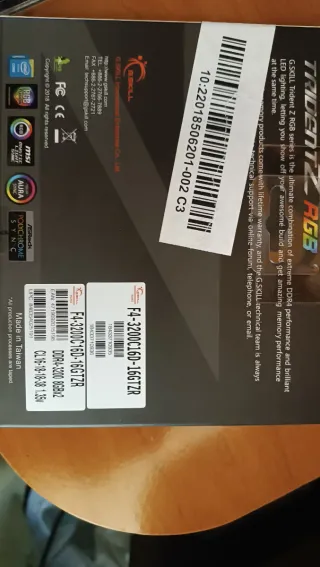 Memoria RAM G.Skill DDR4 Trident Z RGB 2x8Gb