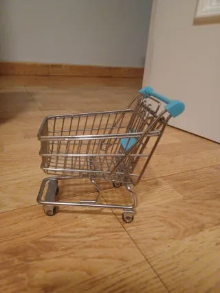Mini carrito de la compra metálico