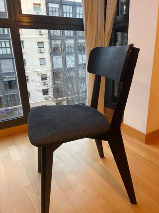 Sedia LISABO IKEA in legno nero/grigio