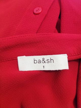 Ba&sh/ Eliet Blusa de crepe rojo sangre S